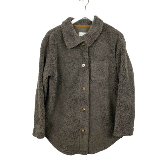 Koolaburra Ugg Jacket Womens Small Green Fleece Button Front Layer Shacket NWOT - Picture 1 of 11